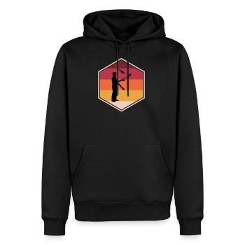 Thé de jonglerie élégant - Sweat à capuche Premium bio Homme - noir - Devant - Nico (187cm)