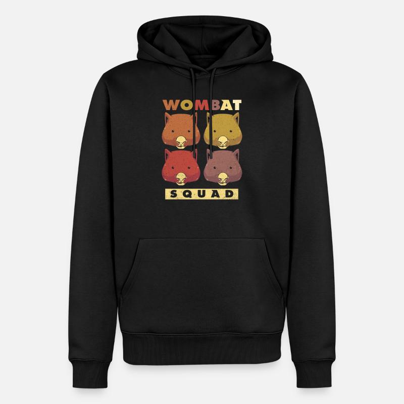 Wombat - Männer Premium Bio Hoodie - Schwarz