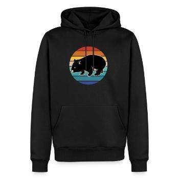 Wombat Australien Beuteltier Geschenk Retro - Männer Premium Bio Hoodie - Schwarz - Vorne - Nico (187cm)