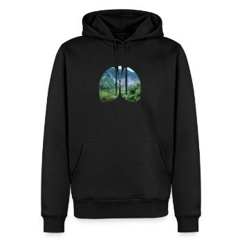 Environnement des poumons Conservation de la nature Changement de climat Durabilité - Sweat à capuche Premium bio Homme - noir - Devant - Nico (187cm)
