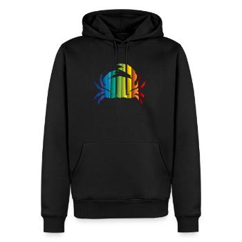Crabe, cancer - Sweat à capuche Premium bio Homme - noir - Devant - Nico (187cm)
