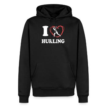 Hurling Tee For Women - Männer Premium Bio Hoodie - Schwarz - Vorne - Nico (187cm)