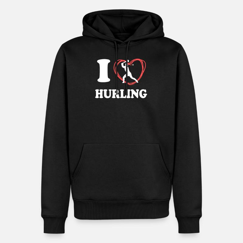 Hurling Tee Pour Femmes - Sweat à capuche Premium bio Homme - noir