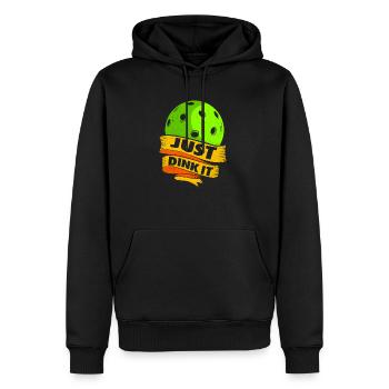 Pickleball - Sweat à capuche Premium bio Homme - noir - Devant - Nico (187cm)