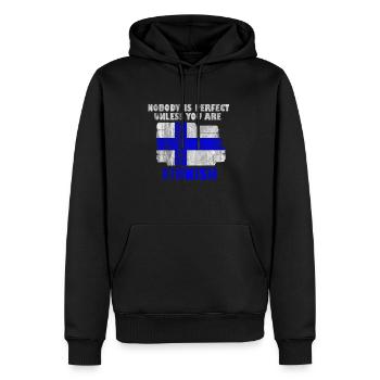 Finlande - Sweat à capuche Premium bio Homme - noir - Devant - Nico (187cm)