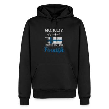 Finlande finnois - Sweat à capuche Premium bio Homme - noir - Devant - Nico (187cm)