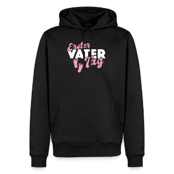 Erster Vatertag Vater Tochter Baby Füße - Männer Premium Bio Hoodie - Schwarz - Vorne - Nico (187cm)
