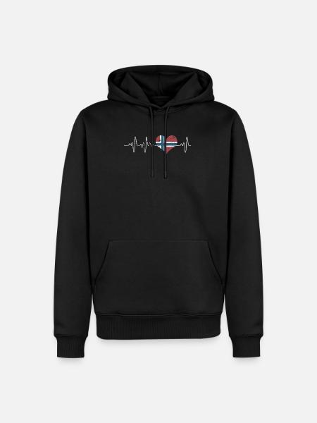 Norway heart pulse - Men’s Premium Organic Hoodie - black