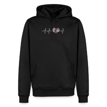 Battement de coeur de la Norvège - Sweat à capuche Premium bio Homme - noir - Devant - Nico (187cm)