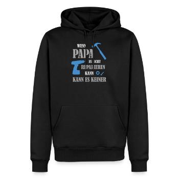 Wenn Papa es nicht reparieren kann, kann es keiner - Männer Premium Bio Hoodie - Schwarz - Vorne - Nico (187cm)