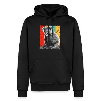 Koala - Sweat à capuche Premium bio Homme - noir - Devant - Nico (187cm)