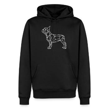 Polygon Französische Bulldogge Haustier Geometrie - Männer Premium Bio Hoodie - Schwarz - Vorne - Nico (187cm)