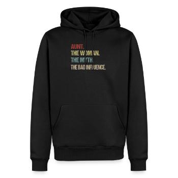 Tante la femme le mythe la mauvaise influence - Sweat à capuche Premium bio Homme - noir - Devant - Nico (187cm)