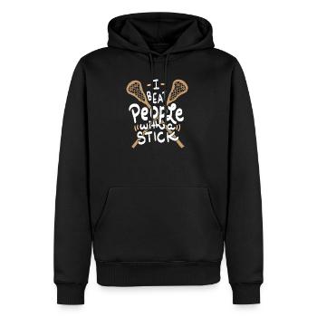Lacrosse Lacross Lacrosse Gift Player - Sweat à capuche Premium bio Homme - noir - Devant - Nico (187cm)