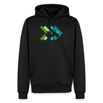 mobylette - Sweat à capuche Premium bio Homme - noir - Devant - Nico (187cm)