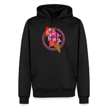 Blobfisch - Männer Premium Bio Hoodie - Schwarz - Vorne - Nico (187cm)