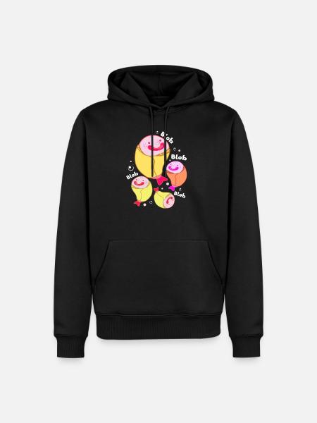 Blobfish Deep Sea Grumpy Introvert Gave - Premium økologisk hettegenser for menn - svart