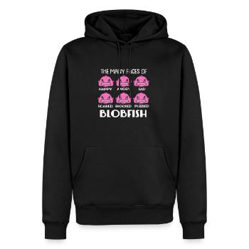 Blobfish Deep Sea Grumpy Introverted Gift - Men’s Premium Organic Hoodie - black - Front - Nico (187cm)