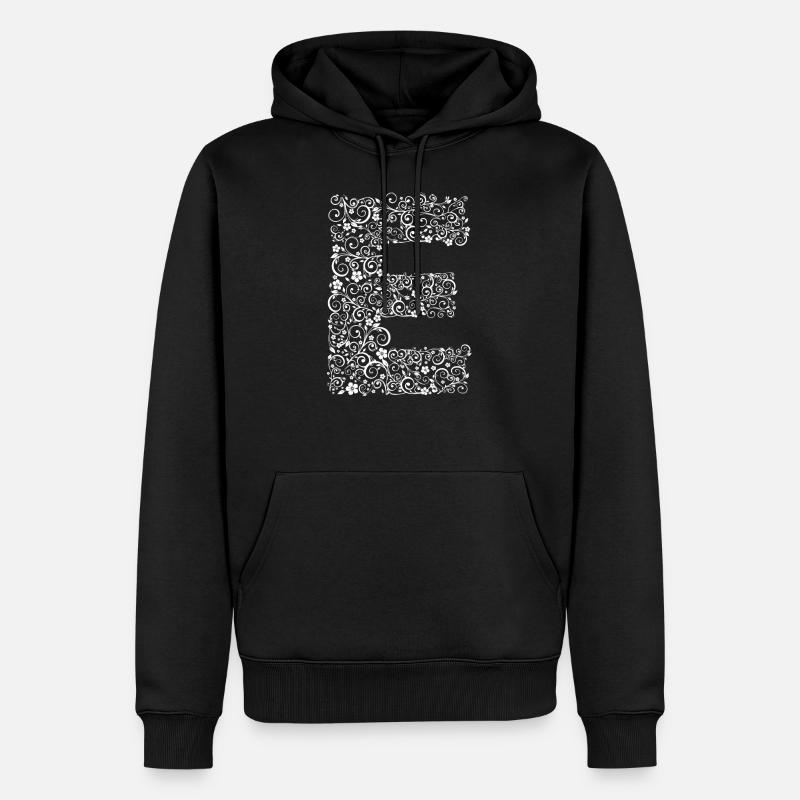 Lettre e - Sweat à capuche Premium bio Homme - noir