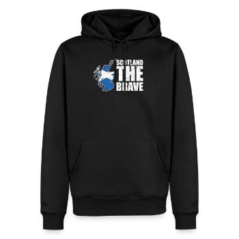 Écosse - Sweat à capuche Premium bio Homme - noir - Devant - Nico (187cm)