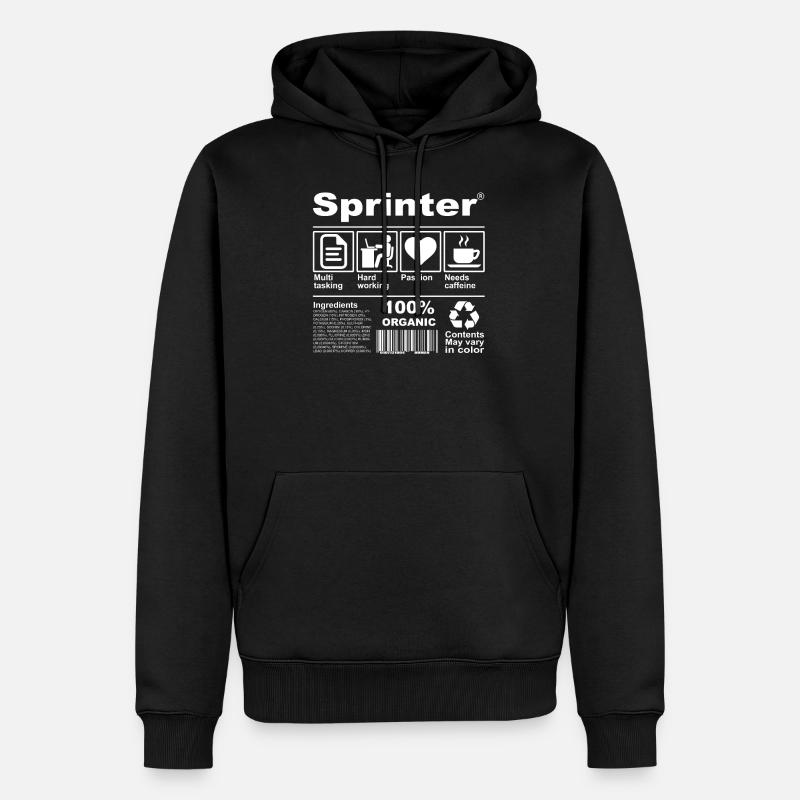sprinter - Sweat à capuche Premium bio Homme - noir