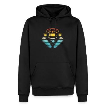 Flipper - Sweat à capuche Premium bio Homme - noir - Devant - Nico (187cm)