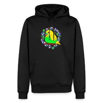 Budgie - Men’s Premium Organic Hoodie - black - Front - Nico (187cm)