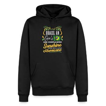 Brasilien Frau - Männer Premium Bio Hoodie - Schwarz - Vorne - Nico (187cm)