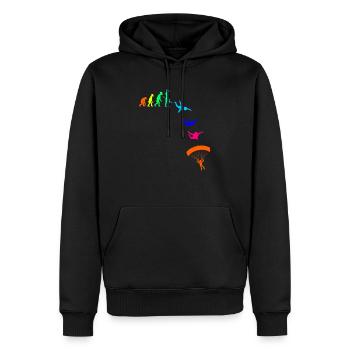 Parachute Parachuting Skydiving - Men’s Premium Organic Hoodie - black - Front - Nico (187cm)