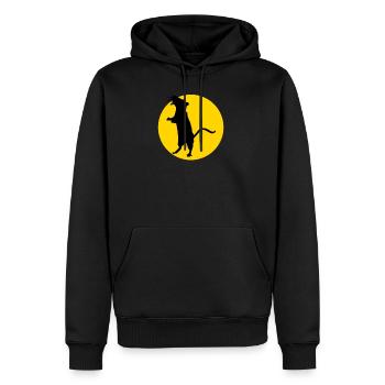 rat and moon - Männer Premium Bio Hoodie - Schwarz - Vorne - Nico (187cm)