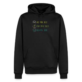 Naturliebhaber - Männer Premium Bio Hoodie - Schwarz - Vorne - Nico (187cm)
