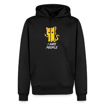 Sweet cat - I hate people - Men’s Premium Organic Hoodie - black - Front - Nico (187cm)