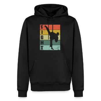 Combat de karaté combattant Combattant de karaté - Sweat à capuche Premium bio Homme - noir - Devant - Nico (187cm)