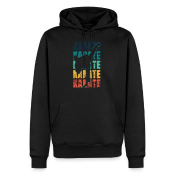 Karate Karate Karate Karate Karate Grunge - Männer Premium Bio Hoodie - Schwarz - Vorne - Nico (187cm)