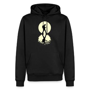 Geocaching Moon - Sweat à capuche Premium bio Homme - noir - Devant - Nico (187cm)