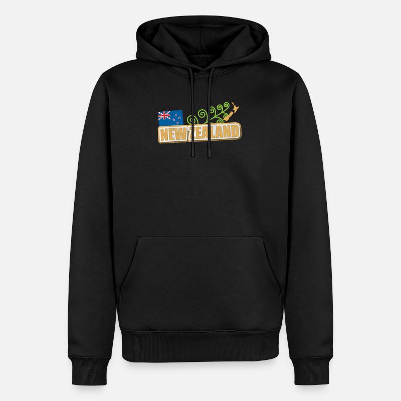Drapeau néo-zélandais - Sweat à capuche Premium bio Homme - noir