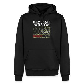Memorial Day Murph 2019 Séance d'entraînement 19 - Sweat à capuche Premium bio Homme - noir - Devant - Nico (187cm)