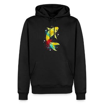 Koi - Sweat à capuche Premium bio Homme - noir - Devant - Nico (187cm)