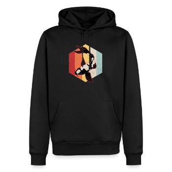Koi - Sweat à capuche Premium bio Homme - noir - Devant - Nico (187cm)