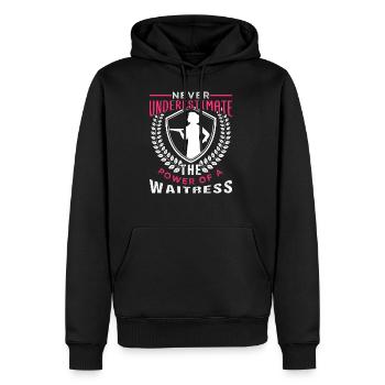 Kellnerin - Männer Premium Bio Hoodie - Schwarz - Vorne - Nico (187cm)
