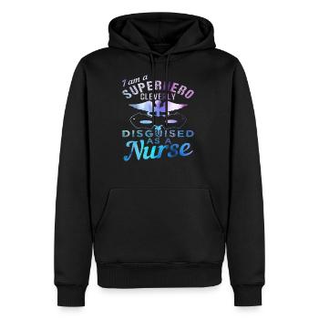 Nurse - Men’s Premium Organic Hoodie - black - Front - Nico (187cm)