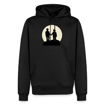 Amazing Brother And Moon Design - Männer Premium Bio Hoodie - Schwarz - Vorne - Nico (187cm)