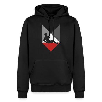 grimpeur - Sweat à capuche Premium bio Homme - noir - Devant - Nico (187cm)