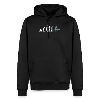 Evolution Physiotherapie - Männer Premium Bio Hoodie - Schwarz - Vorne - Nico (187cm)