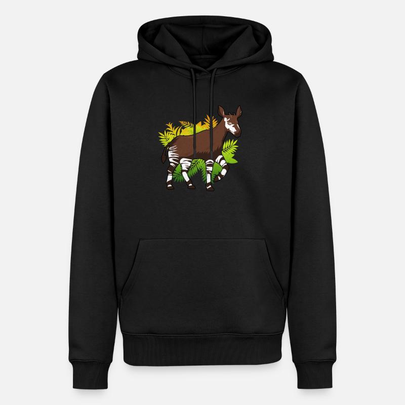 Okapi - Männer Premium Bio Hoodie - Schwarz