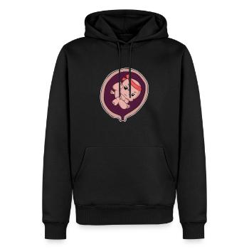 Cadeau de Karaté Grossesse Mère Naissance Bébé - Sweat à capuche Premium bio Homme - noir - Devant - Nico (187cm)