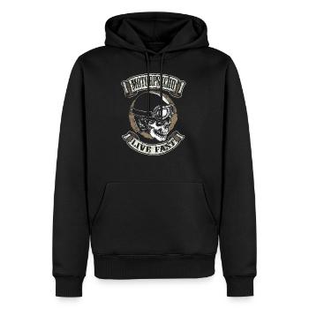 Biker Bikerin Motorrad Motorradfahrer Motorpsycho - Männer Premium Bio Hoodie - Schwarz - Vorne - Nico (187cm)