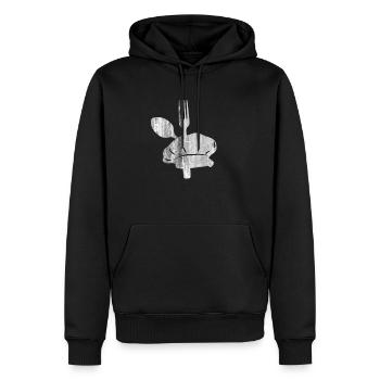 Kochen Kochmütze - Männer Premium Bio Hoodie - Schwarz - Vorne - Nico (187cm)