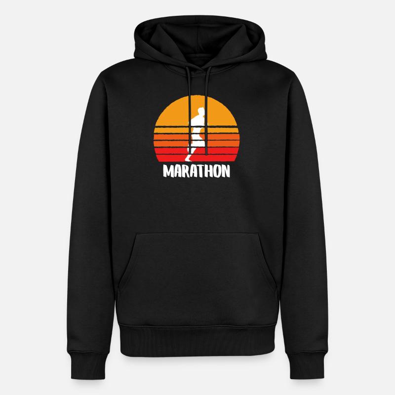 Marathon Sunset - Männer Premium Bio Hoodie - Schwarz