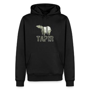 Tapir - Männer Premium Bio Hoodie - Schwarz - Vorne - Nico (187cm)